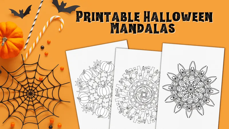 Printable Halloween Mandala Colouring Pages for Adults