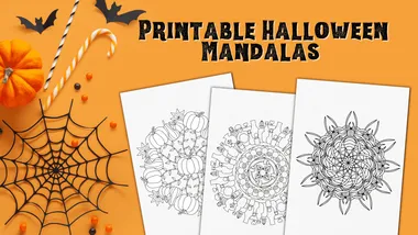 Printable Halloween Mandala Colouring Pages for Adults